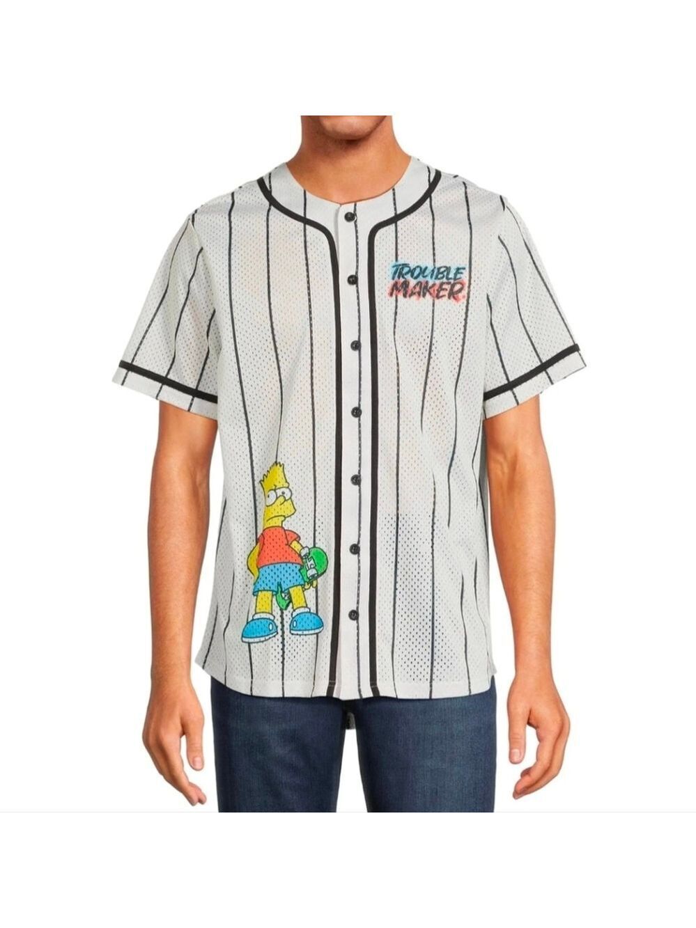 The Simpsons welcome to the neighborhood graffiti baseball jersey size large